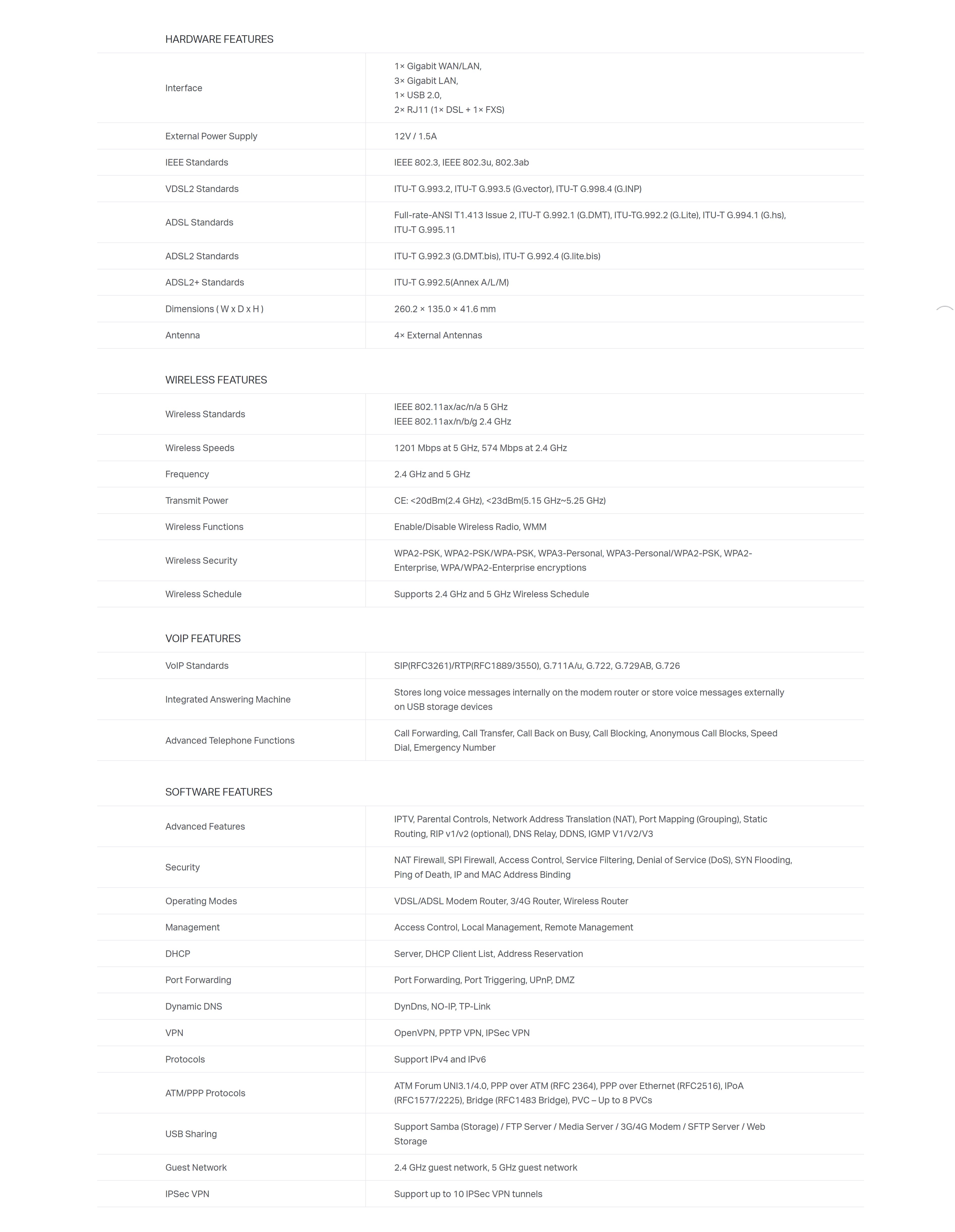 A large marketing image providing additional information about the product TP-Link Archer VX1800v - AX1800 Dual-Band VDSL/ADSL Wi-Fi 6 Modem Router - Additional alt info not provided